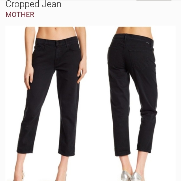 NWT MOTHER The Dropout Black Crop (32)